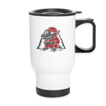 Ninja Alligator Gamer Fun Gaming Reptile Graphic - Thermal mug with handle - white - Front