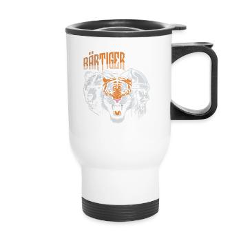 Homme barbu tout en un Viking - Tasse isotherme avec poignée - blanc - Devant