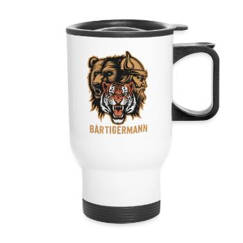 Homme barbu tout en un Viking - Tasse isotherme avec poignée - blanc - Devant