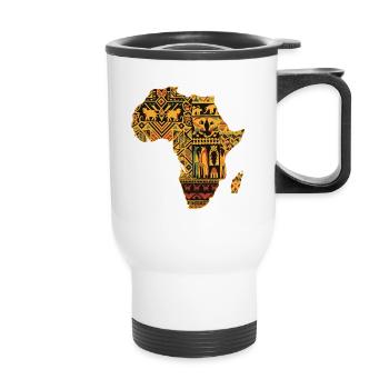 Couleur vive Africaine - Tasse isotherme avec poignée - blanc - Devant