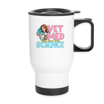 Vet Med Where Paws Meet Science Veterinary Clinic - Thermobecher mit Tragegriff - Weiß - Vorne
