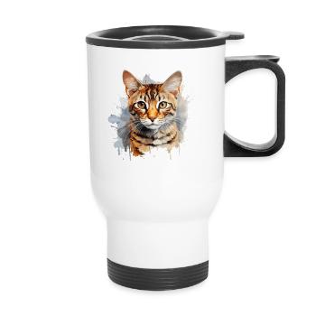 Bengal Cat - Thermal mug with handle - white - Front