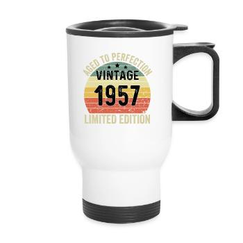 Vieilli à la perfection Vintage 1957 Edition Limitée - Tasse isotherme avec poignée - blanc - Devant