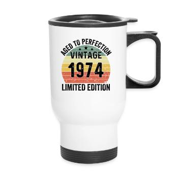 Vieilli à la perfection Vintage 1974 Édition limitée - Tasse isotherme avec poignée - blanc - Devant