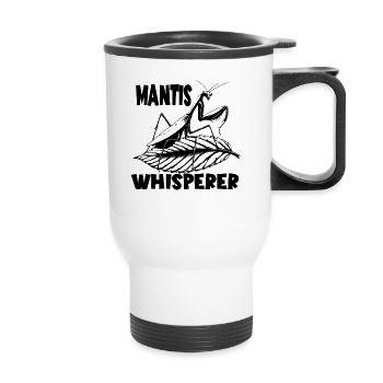 Mantis-Flüsterer, Entomologe, Jungen, Gottesanbete - Thermobecher mit Tragegriff - Weiß - Vorne