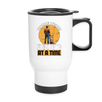 Dog Trainer Training Humans One Dog Animal Lover - Thermal mug with handle - white - Front