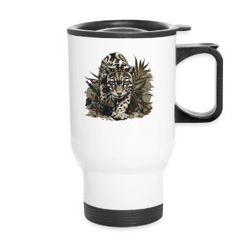 Clouded Leopard Nebelparder - Thermal mug with handle - white - Front