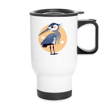 Heron Reiher - Thermal mug with handle - white - Front