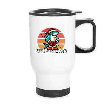 Merry Sharkmas - Christmas - Thermal mug with handle - white - Front