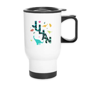 JULIAN - Beautiful boy name with dinosaur - Thermal mug with handle - white - Front