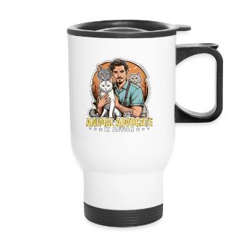 Veterinary Technician Animal Advocate Vet Clinic - Thermal mug with handle - white - Front