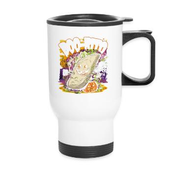 Boo-Rito Burrito d’Halloween Citrouille fantôme mignonne - Tasse isotherme avec poignée - blanc - Devant