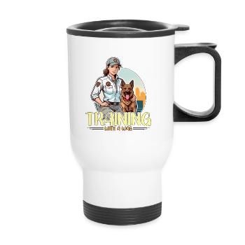 Formation de dresseur de chiens avec un wag aime le sport canin - Tasse isotherme avec poignée - blanc - Devant