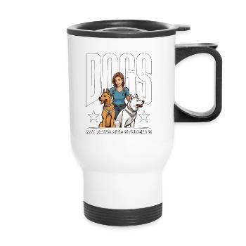Dog Trainer Dogs My Favorite Students Animal Lover - Thermal mug with handle - white - Front