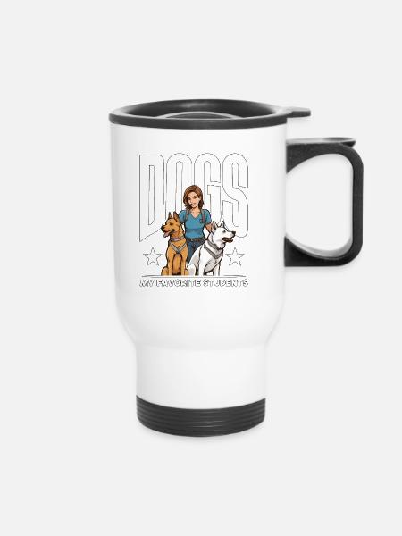 Dresseur de chiens Chiens Mes étudiants préférés Amoureux des animaux - Tasse isotherme avec poignée - blanc