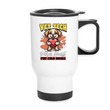 Vet Tech Warm Hearts For Cold Nose Veterinarian - Thermal mug with handle - white - Front