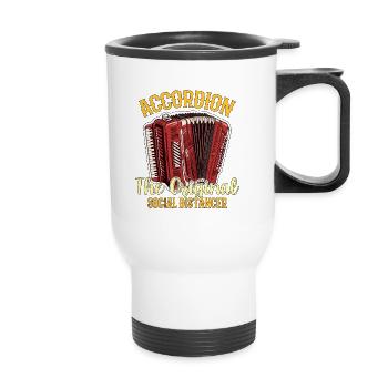 Accordéon L’original Distanciation sociale Musique folklorique - Tasse isotherme avec poignée - blanc - Devant