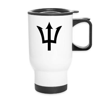 Barbados Trident Stolzer barbadischer patriotische - Thermobecher mit Tragegriff - Weiß - Vorne