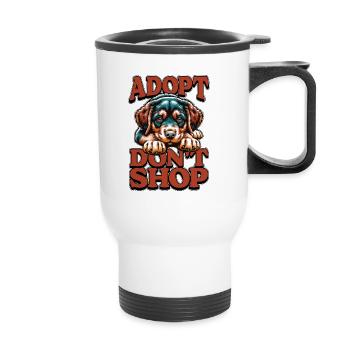 Animal Shelter Adopt Don't Shop Animal Rights - Thermal mug with handle - white - Front