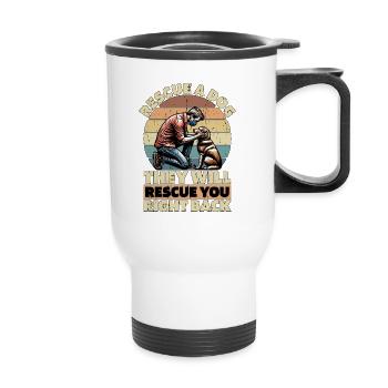 Animal Shelter Rescue A Dog They Will Animal Lover - Thermal mug with handle - white - Front