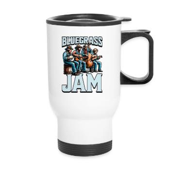 Bluegrass Jam String Instrument Folk Music Lover - Thermal mug with handle - white - Front