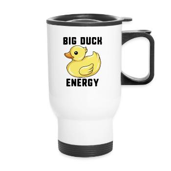 Big Duck Energy Rubber Duckie Funny Duck Hunter - Thermal mug with handle - white - Front