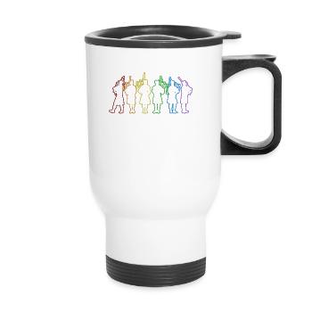 Cornemuse LGBT Arc-en-ciel Grande cornemuse des Highlands - Tasse isotherme avec poignée - blanc - Devant