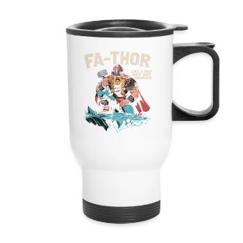 FA-THOR Like a Dad Just Way Mightier Viking - Thermal mug with handle - white - Front