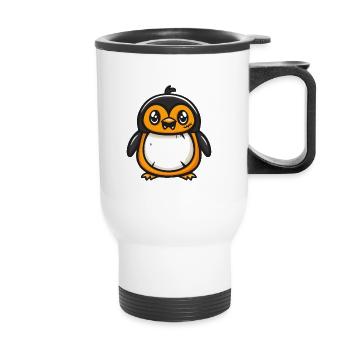Pinguin Halloween Comic Lustig - Thermobecher mit Tragegriff - Weiß - Vorne