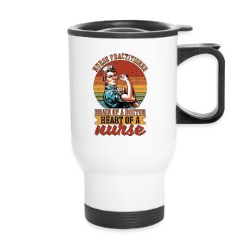 Nurse Practitioner Brain Of A Doctor Healthcare - Thermobecher mit Tragegriff - Weiß - Vorne