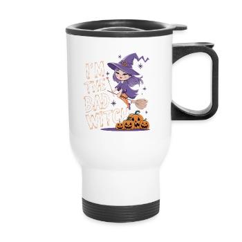 Sorcière d’Halloween Je suis la mauvaise sorcière - Tasse isotherme avec poignée - blanc - Devant