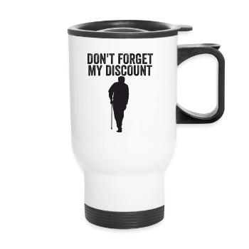 N’oubliez pas ma réduction pour les personnes âgées - Tasse isotherme avec poignée - blanc - Devant
