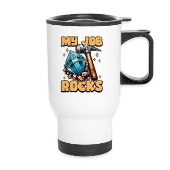 Géologue Mon métier Rocks Rockhounding Géologues - Tasse isotherme avec poignée - blanc - Devant