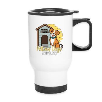Animal Shelter Petting Dogs Saving Lives Dog Lover - Thermal mug with handle - white - Front
