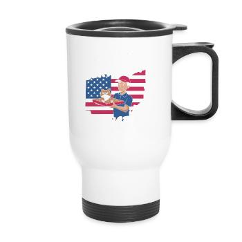 Delivery Service OH Debate  Harris Eating - Thermal mug with handle - white - Front