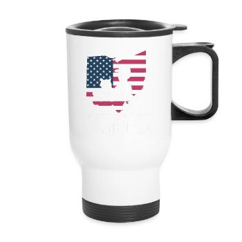 Delivery Service OH Debate  Harris Eating - Thermal mug with handle - white - Front