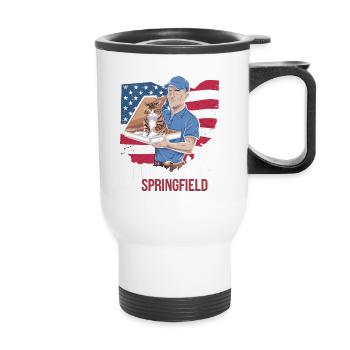 Delivery Service OH Debate  Harris Eating - Thermal mug with handle - white - Front