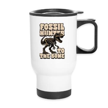 Fossil Hunter To The Bone Loves Fossil Collecting - Thermobecher mit Tragegriff - Weiß - Vorne