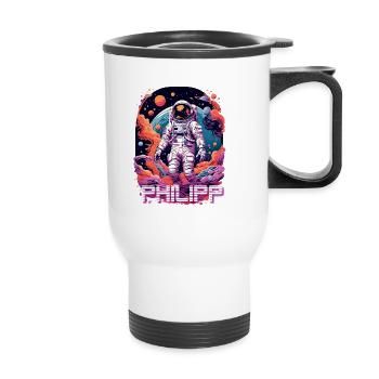 PHILIPP - Beautiful boy name with cool astronaut - Thermal mug with handle - white - Front