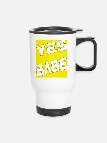 Yes Babe - Thermobecher mit Tragegriff - Weiß