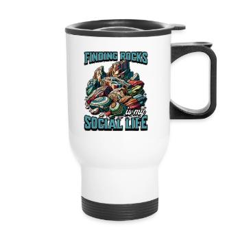 Trouver des roches, c’est collecter des minéraux - Tasse isotherme avec poignée - blanc - Devant