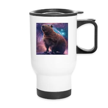 Wasserschwein - Thermobecher mit Tragegriff - Weiß - Vorne