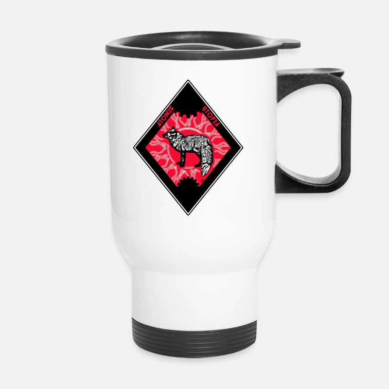 Atomic Utopia - Silver Fox Rhombus - Thermal mug with handle - white