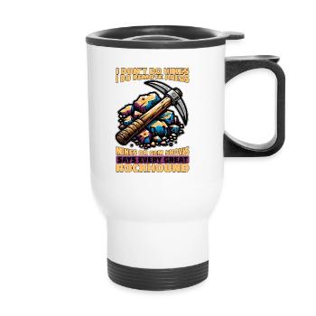 Rockhounding Je ne fais pas de randonnées Je fais de la collecte de roches - Tasse isotherme avec poignée - blanc - Devant