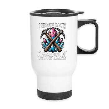 Rockhounding I Rescue Rocks Collecte de minéraux - Tasse isotherme avec poignée - blanc - Devant