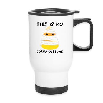 Das ist mein kitschiges Kostüm, Mama Candy Corn - Thermobecher mit Tragegriff - Weiß - Vorne