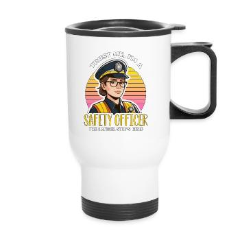 Safety Officer Trust Me I'm A Safety Manager - Thermobecher mit Tragegriff - Weiß - Vorne