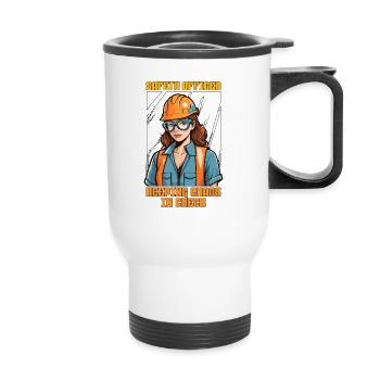 Safety Officer Keeping Chaos In Check Enforcement - Thermal mug with handle - white - Front