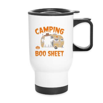 A Day Without Camping Is Boo Sheet Ghost Halloween - Thermobecher mit Tragegriff - Weiß - Vorne