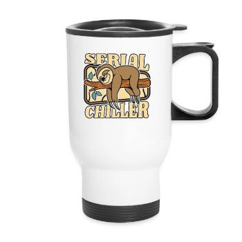 Serial Chiller Folivora Brown-Throated Pilosa - Thermal mug with handle - white - Front